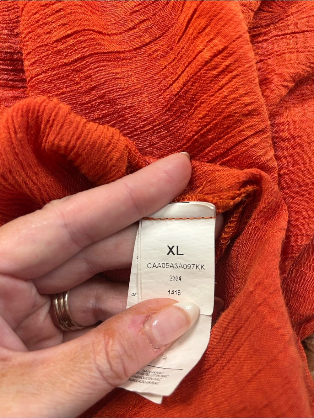 Burnt Orange Sheer Maxi Dress XL Textured Deep V Cover Up Boho Flowy - Picture 9 of 9